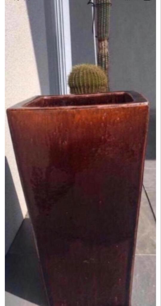 Prachtige vintage cascade hoge bloempot Jaren '70, Tuin en Terras, Bloempotten, Gebruikt, Terracotta, Binnen, Balkon, 40 tot 70 cm