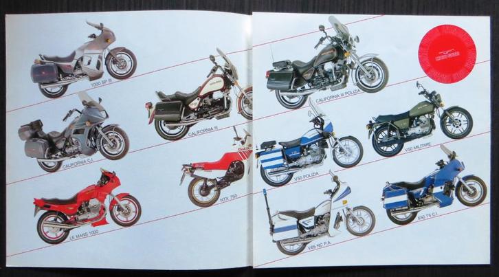 Folder Moto Guzzi modellen 1989 (Italiaans), Motoren, Handleidingen en Instructieboekjes, Moto Guzzi, Verzenden