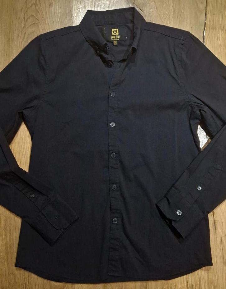 Als Nieuw. Zwart Coolcat overhemd - blouse, jongen, 158-164, Kinderen en Baby's, Kinderkleding | Maat 158, Zo goed als nieuw, Jongen