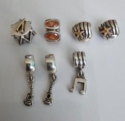 Uitgelicht! Zilveren Pandora bedels oa met goud, Sieraden, Tassen en Uiterlijk, Bedels, Zo goed als nieuw, Pandora, Goud, 1 bedel