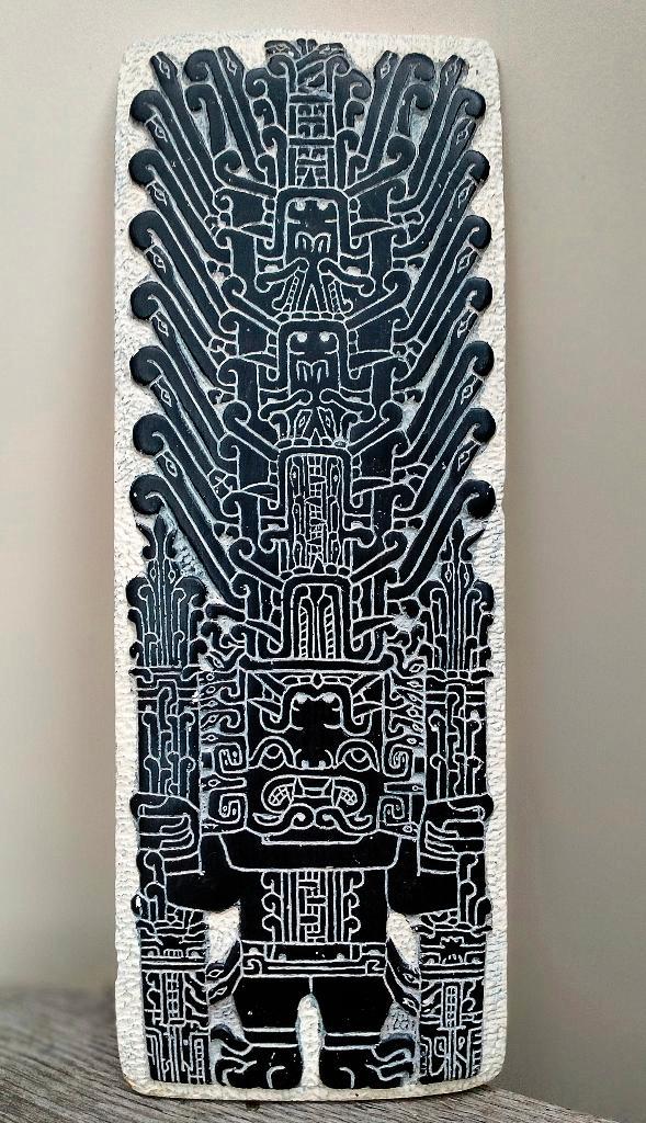 Inca Wandbeeld / Wandplaquette / Sculptuur - Peru - 41x15CM, Antiek en Kunst, Curiosa en Brocante, Ophalen of Verzenden