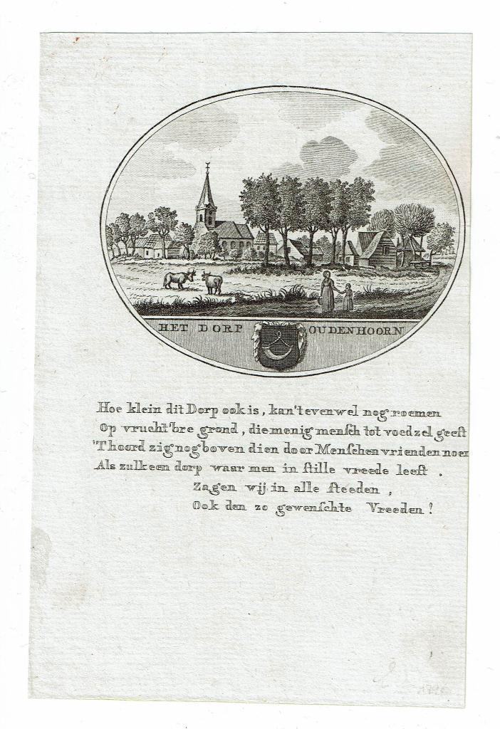 ** gravure OUDENHOORN ** Brouwer / Van Ollefen / Banse 1798, Antiek en Kunst, Kunst | Etsen en Gravures, Ophalen of Verzenden