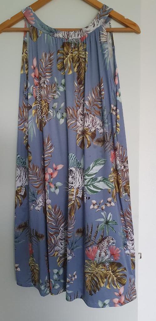 Halterjurk, Kleding | Dames, Jurken, Zo goed als nieuw, Maat 46/48 (XL) of groter, Blauw, Knielengte, Ophalen of Verzenden