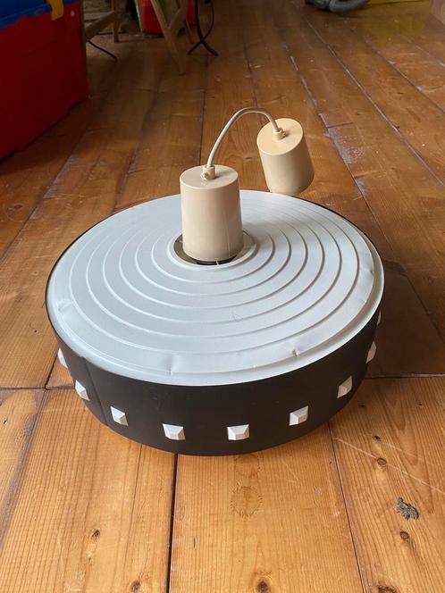 Zwart/wit Retro hanglamp ‘Ruimteschip’, 35 cm diameter, Huis en Inrichting, Lampen | Plafondlampen, Gebruikt, Ophalen