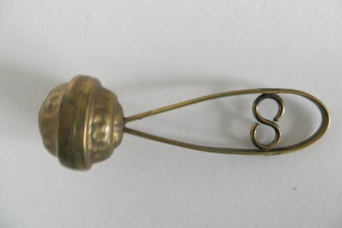 Oude messing of koperkleurige rammelaar of belletje, Antiek en Kunst, Antiek | Overige Antiek, Ophalen of Verzenden