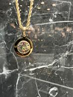 14k Gouden Rope Ketting met Familieboom Hanger, Ophalen of Verzenden, Nieuw, Goud, Met edelsteen