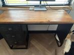 Loods 5 Bureau met 3 Lades mangohout, Huis en Inrichting, Bureaus, Ophalen, Gebruikt, Bureau