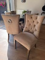 Set 6x luxe eetkamerstoel velvet taupe, Huis en Inrichting, Hout, Bruin, Richmond, Ophalen of Verzenden