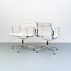 6x Vitra EA 107 Wit Netweave - Gepolijst aluminium, Wit, Ophalen of Verzenden, Zo goed als nieuw, Metaal