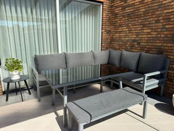 Loungeset Garden alluminium 4-delig / 6 -zits Grijs. beschikbaar voor biedingen