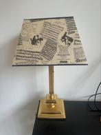 Vintage messing tafellamp – Freelight – met muzieknoten, Ophalen, Gebruikt, Minder dan 50 cm