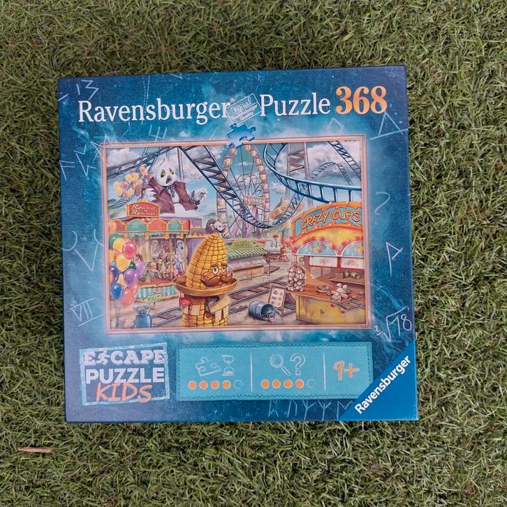 Ravensburger Escape Puzzle Kids - Pretpark 368 stukjes, Hobby en Vrije tijd, Denksport en Puzzels, Zo goed als nieuw, Legpuzzel