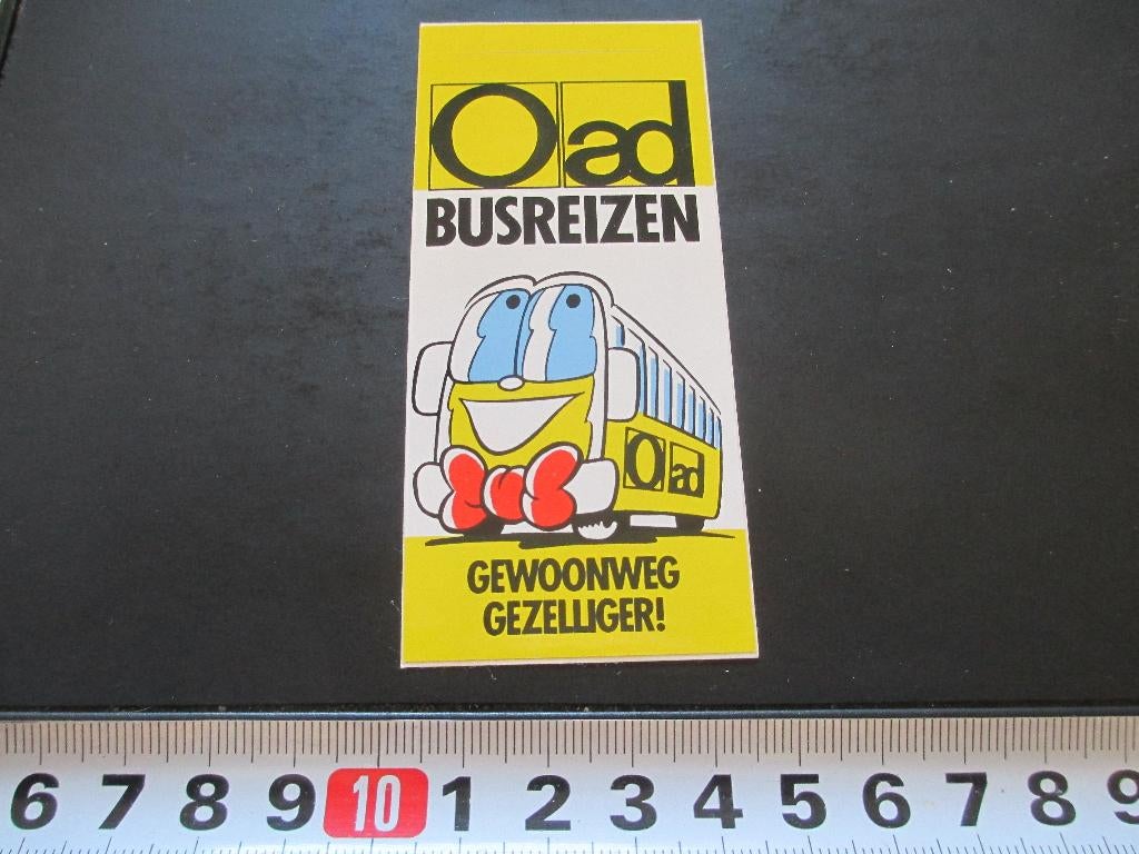 sticker OAD busreizen gewoonweg gezelliger, Verzamelen, Ophalen, Zo goed als nieuw