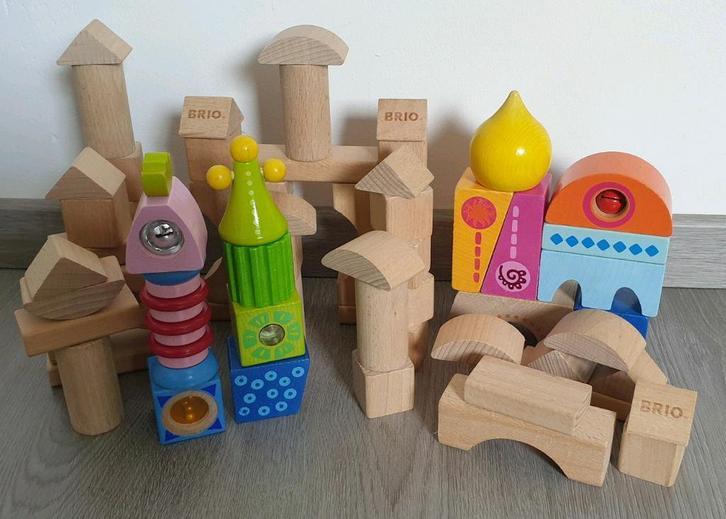BRIO Blokkenset naturel 50st + Haba Blokkenset Cordoba, Kinderen en Baby's, Speelgoed | Houten speelgoed, Gebruikt, Overige typen
