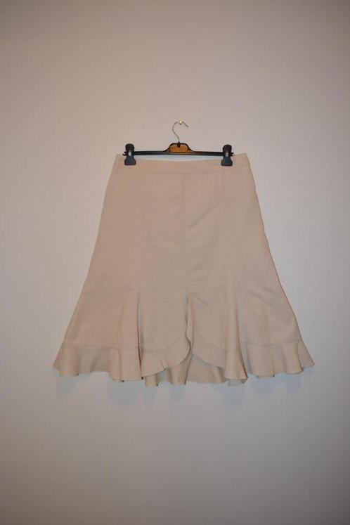 H&M beige wit rib corduroy 100% katoenen rok maat 40 LARGE, Kleding | Dames, Rokken, Zo goed als nieuw, Maat 42/44 (L), Beige