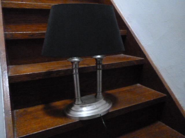 Bouillotte tafellamp ovale zwarte kap 50 cm hoog, Ophalen of Verzenden, Zo goed als nieuw, Minder dan 50 cm