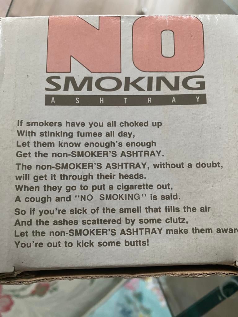 Asbak met kuch en stem no smoking, Ophalen of Verzenden, Gebruikt