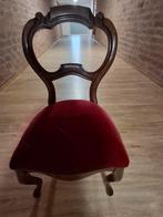 Antieke stoel met rode bekleding, Huis en Inrichting, Stoelen, Ophalen of Verzenden, Gebruikt, Rood
