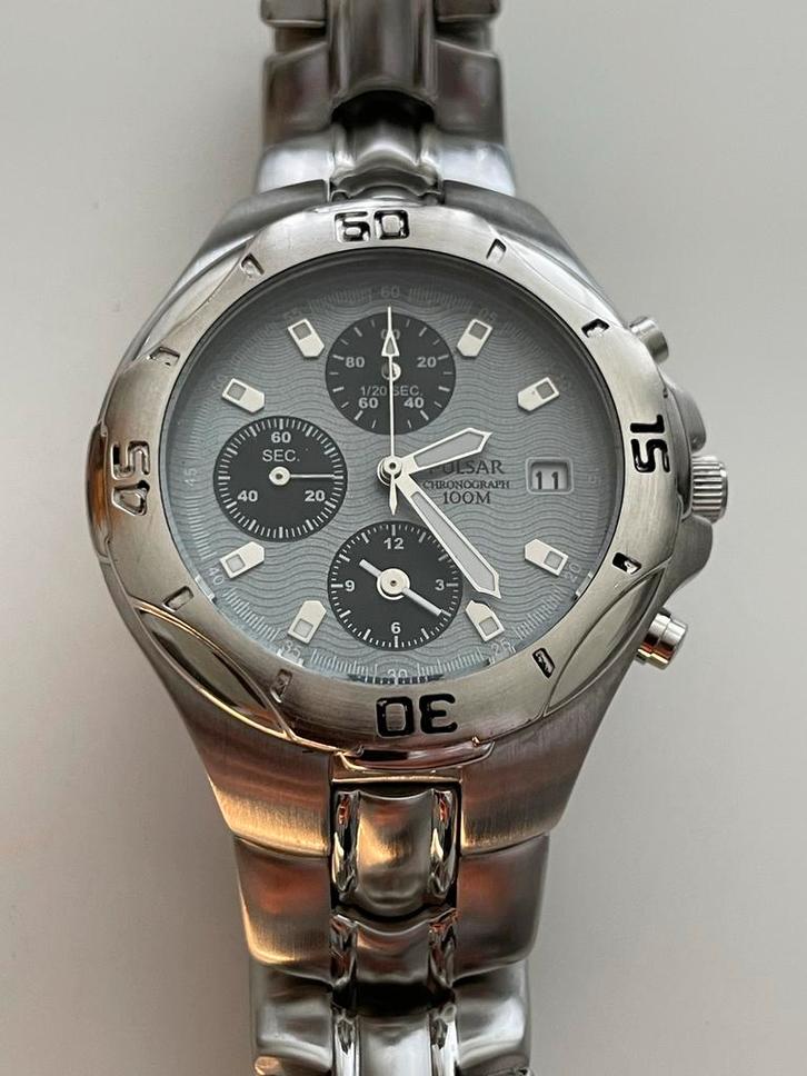 Pulsar Chronograaf Polshorloge, Sieraden, Tassen en Uiterlijk, Horloges | Heren, Gebruikt, Polshorloge, Overige merken, Staal