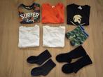 5 t-shirts en 3 paar sokjes, Maat 98/104, Mooi setje!, Jongen of Meisje, Ophalen of Verzenden, Zo goed als nieuw, Setje