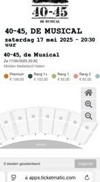 GEZOCHT! Tickets musical 40-45 17 mei 20.30 uur, Tickets en Kaartjes, Twee personen