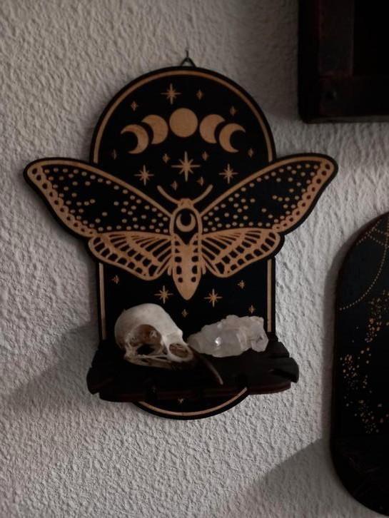 Wicca altaar, wanddisplay, witchy, mot, pagan, heks, Huis en Inrichting, Woonaccessoires | Overige, Nieuw, Verzenden