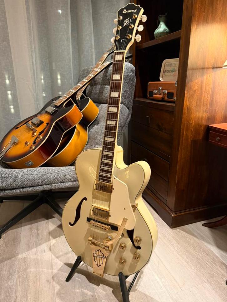 Ibanez Artcore AF75TDG Ivory – Hollowbody, Muziek en Instrumenten, Snaarinstrumenten | Gitaren | Elektrisch, Zo goed als nieuw