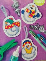 Crazy kids sneeuwpoppen 3 borduurpatronen, Ophalen, Nieuw, Handborduren, Patroon