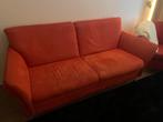 Rode suede bankstel, Huis en Inrichting, Banken | Bankstellen, Ophalen, Overige materialen, Gebruikt, Driepersoons