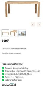 WOOOD eettafel Largo eiken hout L 200 x B 90 x H 78 cm, Huis en Inrichting, Tafels | Eettafels, Ophalen, Gebruikt, 50 tot 100 cm