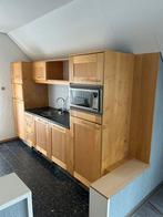 Houten keuken, Huis en Inrichting, Keuken | Complete keukens, Gebruikt, Bruin, Dubbelwandige keuken, Ophalen of Verzenden
