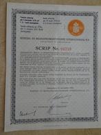 Scrip SEMARANGSCH Stoomboot- en PRAUWENVEER. Amsterdam 1960, Ophalen of Verzenden, 1970 tot heden, Aandeel