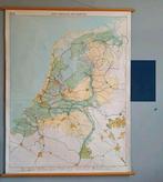Oude schoolkaart van Nederland, 151x117cm, Ophalen, Aardrijkskunde
