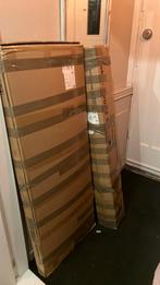 Nieuw: sweiko gestoffeerd twin bed 140 bij 200 cm, Beige, 200 cm, Stof, Nieuw