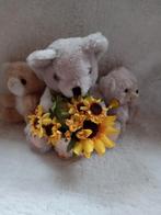 Bloemen beertje met 2 kleintjes, Verzamelen, Ophalen of Verzenden, Zo goed als nieuw, Stoffen beer, Overige merken