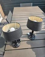 2 zwarte nachtkast lampen, Ophalen, Grijs, Rond