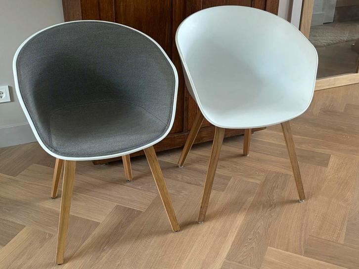 HAY AAC22 Stoelen - Wit & Grijs, Huis en Inrichting, Stoelen, Gebruikt, Vijf, Zes of meer stoelen, Kunststof, Wit, Ophalen