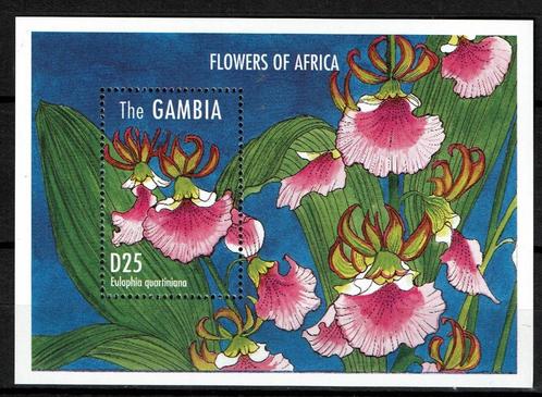gambia 1995 pf blok bloemen flowers flora, Postzegels en Munten, Postzegels | Thematische zegels, Postfris, Dier of Natuur, Ophalen of Verzenden