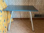 Vintage Tafelblad met Metalen Poten, Ophalen, Gebruikt, Minder dan 50 cm, Rechthoekig