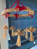 Vintage Kerstkrans met Stro Engeltjes, Huis en Inrichting, Woonaccessoires | Wanddecoraties, Ophalen of Verzenden, Gebruikt