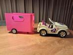 (Barbie) auto met paarden trailer, Gebruikt, Ophalen