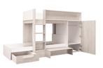 Fano stapelbed met kast en lade - 90x200 - Wit/witgrenen