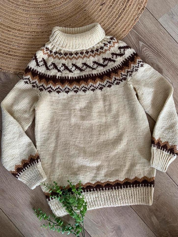 Viking Iceland wollen trui M bohemian wool jumper coltrui, Kleding | Dames, Truien en Vesten, Nieuw, Maat 38/40 (M), Beige, Ophalen of Verzenden