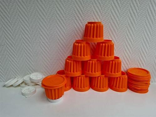 T041Puddingvormpjes met dekselsen meer Tupperware, Huis en Inrichting, Keuken | Tupperware, Zo goed als nieuw, Schaal, Wit, Oranje