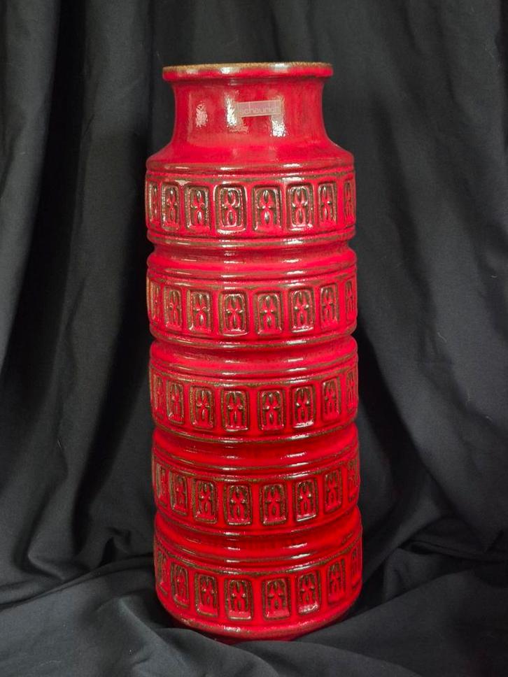 Grote Vloer Vaas Scheurich 268-51 west germany Rood, Verzamelen, Retro, Huis en Inrichting, Ophalen of Verzenden