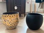 Bloempotten (x2), Ophalen, Rond, Zo goed als nieuw, Aardewerk