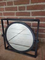 Spiegel metaal kantelbaar/ draaibaar 30x30x8cm zwart metaal, Huis en Inrichting, Woonaccessoires | Spiegels, Ophalen of Verzenden