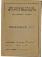 PENSIOENBOEKJE NED. LEDERINDUSTRIE 1951 - 1964 dongen, Verzamelen, Overige Verzamelen, Sociale historie, Zo goed als nieuw, Verzenden