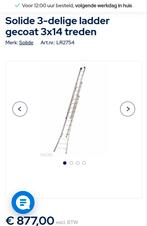 Solide 3-delige ladder, 3x14 treden NIEUW!, Doe-het-zelf en Verbouw, Ladders en Trappen, Ophalen
