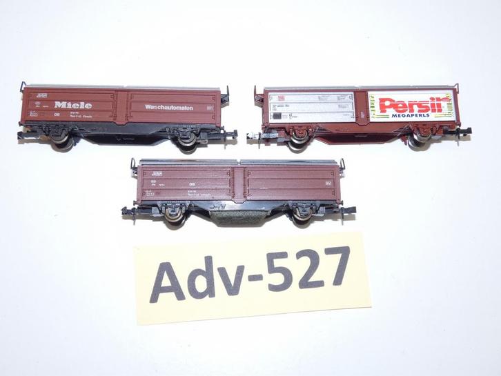 Adv-527 N Spoor Schuifwand/Dakwagons 25093/228/458 Roco, Hobby en Vrije tijd, Modeltreinen | N-Spoor, Gebruikt, Wagon, Gelijkstroom